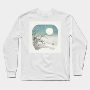 Full Moon and Autumn Flowers by the Stream by Ogata Gekko Long Sleeve T-Shirt